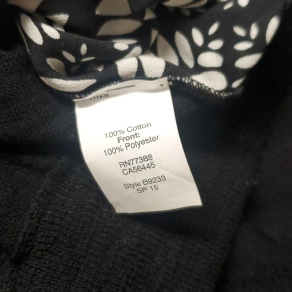 J. Crew Black Ivory Short Sleeve Floral Print Top - Picture 4 of 4